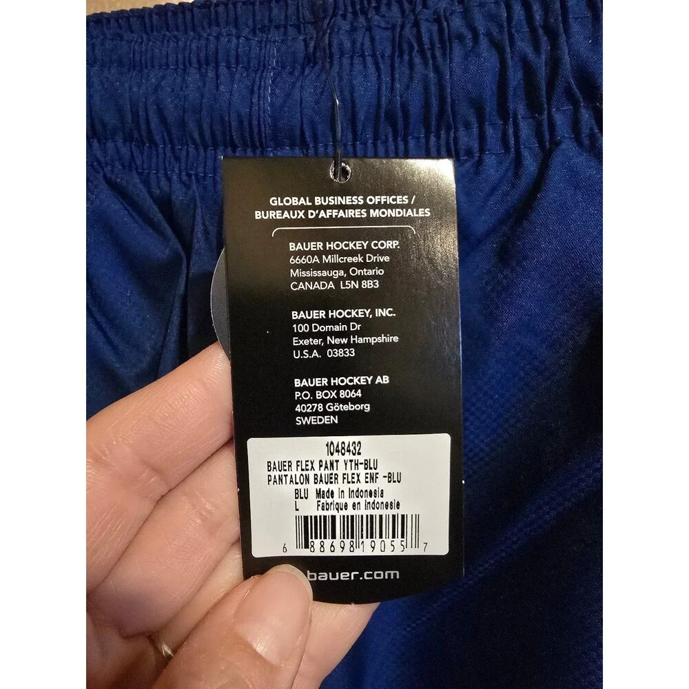 BAUER blue youth large warm up pants‎ NWT